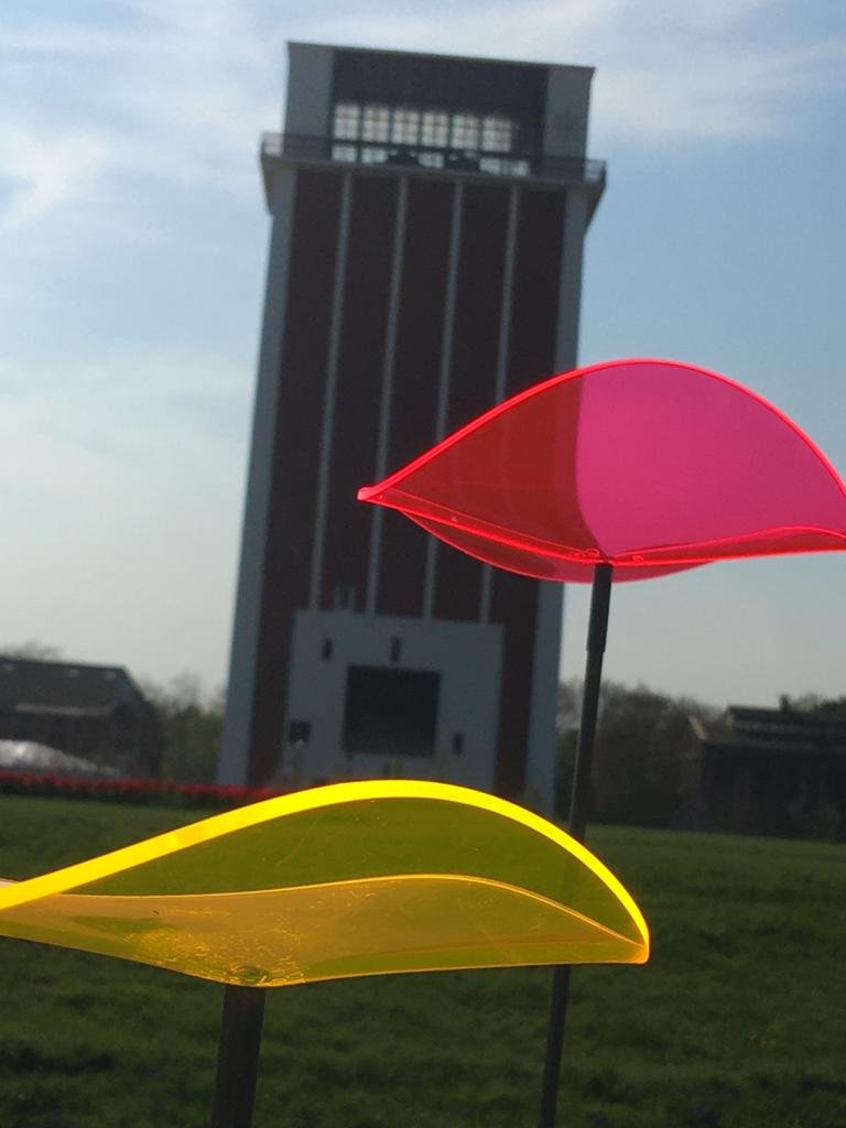 yellow and red wavy sun catcher